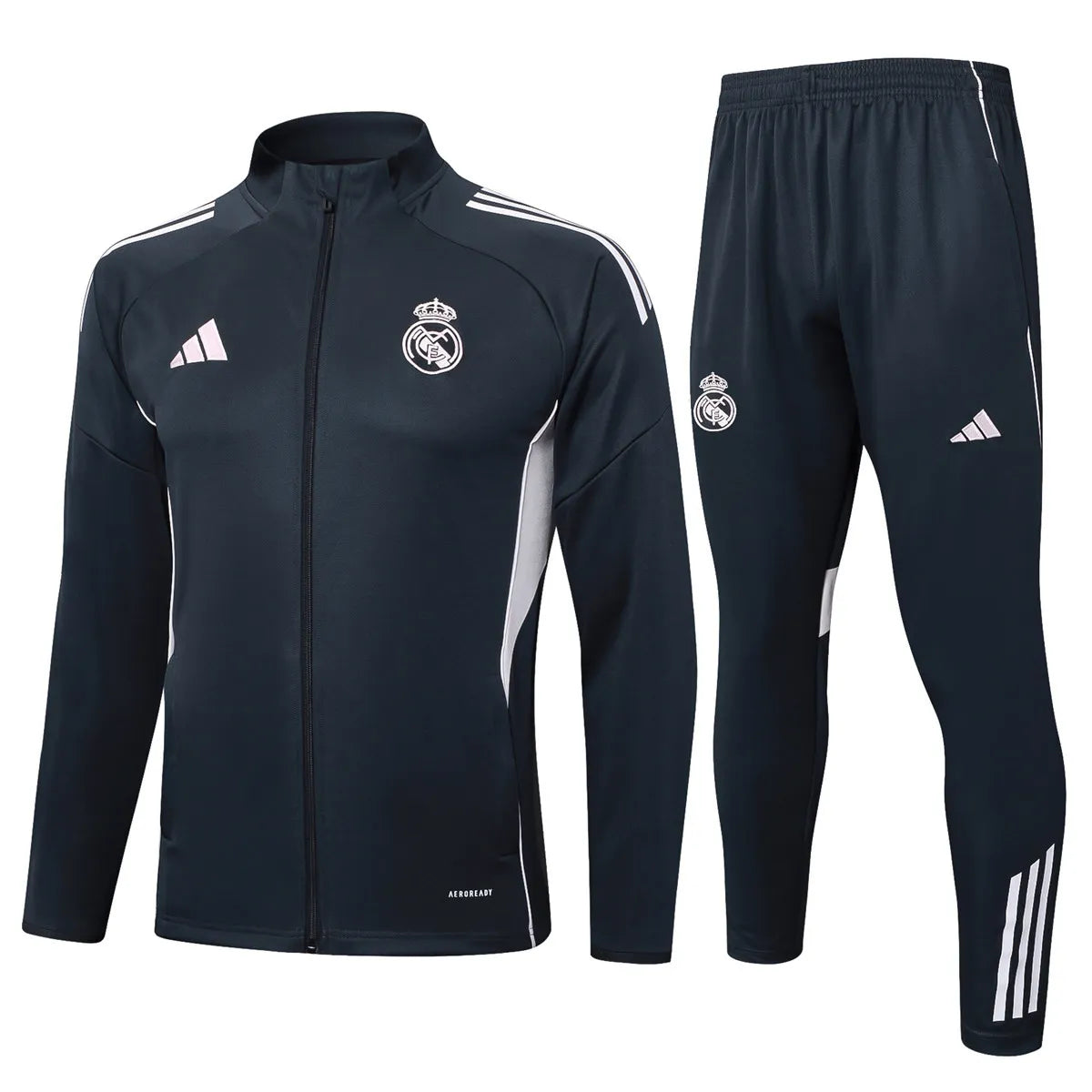 Agasalho Real Madrid 2025/26 Cinza Escuro - Com Ziper