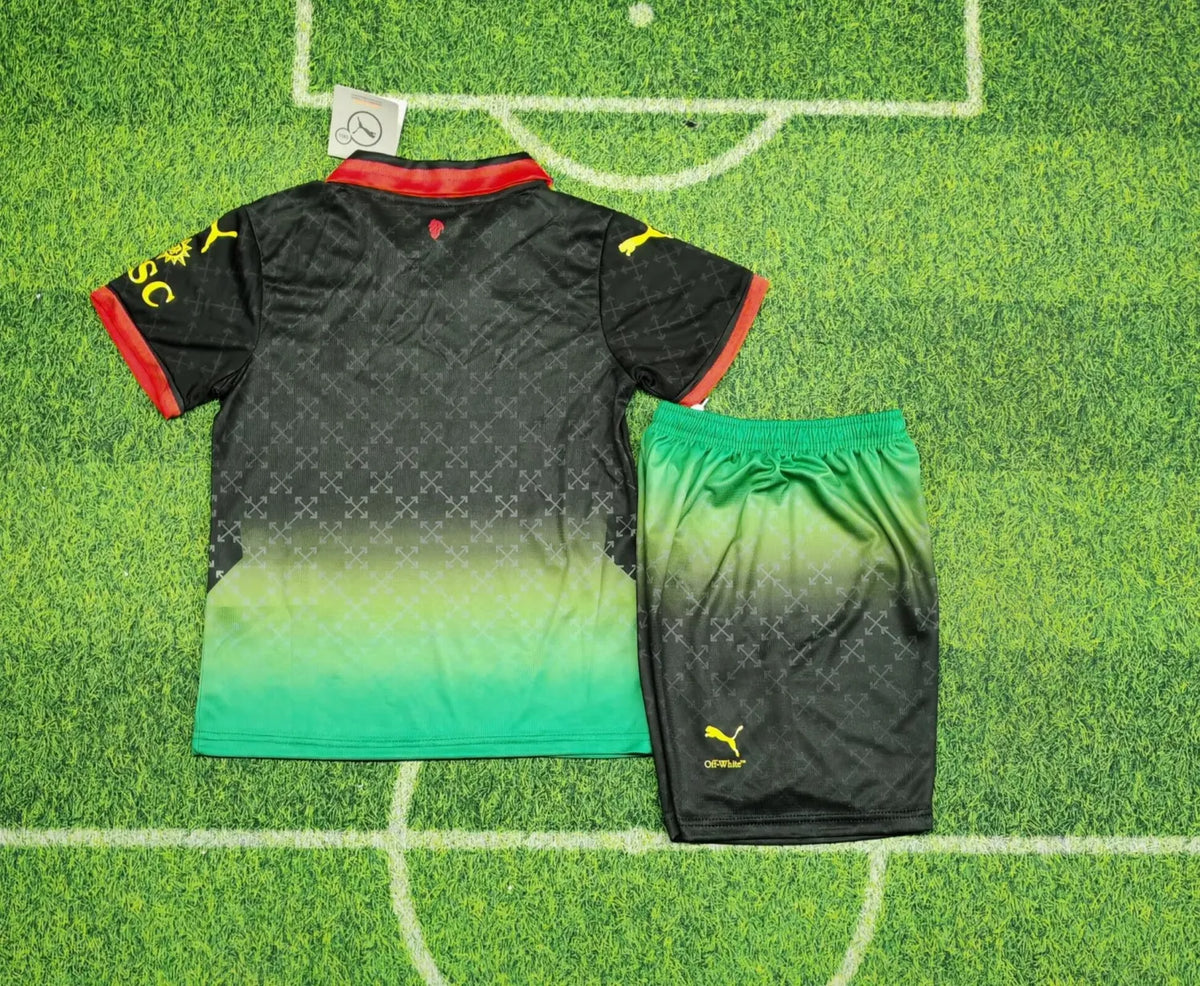 Kit Infantil AC Milan X OFF White 2024/25 Preto