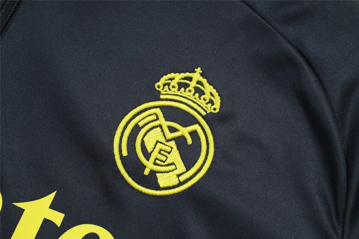 Agasalho Real Madrid 2025/26 Cinza / Amarelo - Com Fecho