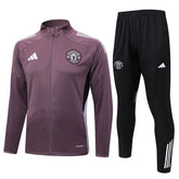 Agasalho Manchester United 2025/26 Cinza Arroxeado - Com Ziper