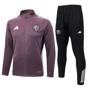 Agasalho Manchester United 2025/26 Cinza Arroxeado - Com Ziper