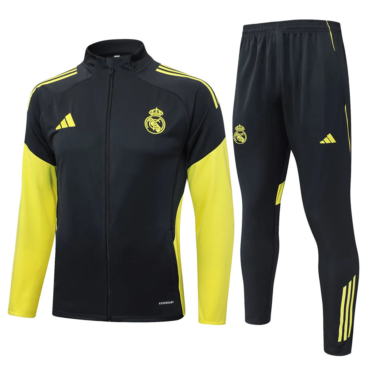 Agasalho Real Madrid 2025/26 Cinza / Amarelo - Com Ziper