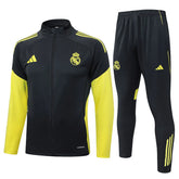 Agasalho Real Madrid 2025/26 Cinza / Amarelo - Com Ziper