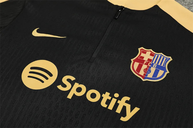 Agasalho Barcelona 2024/25 Preto & Dourado - Com Fecho