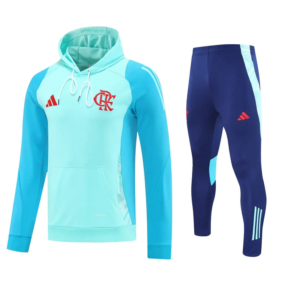 Agasalho Flamengo Azul Claro Com Capuz 2025/26