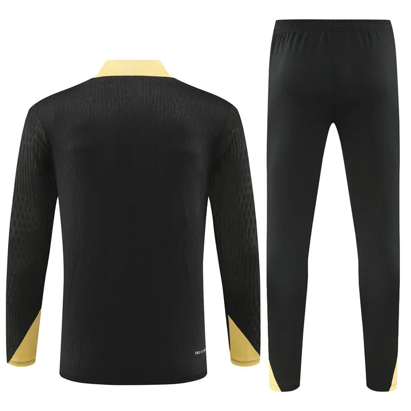Agasalho Barcelona 2024/25 Preto & Dourado - Com Fecho