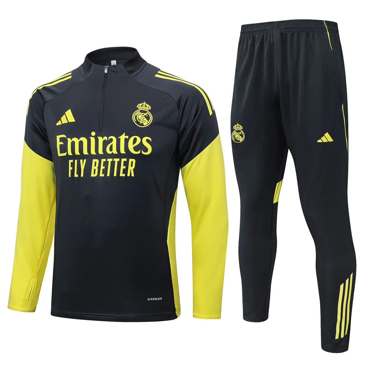 Agasalho Real Madrid 2025/26 Cinza / Amarelo - Com Fecho