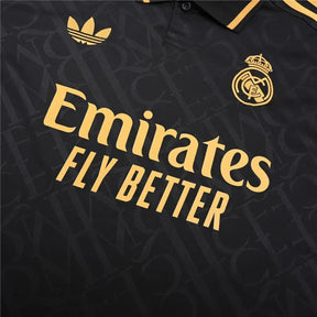 Camisa Real Madrid 2025/26 Edição Polo - Preto/Dourado - Versão Torcedor
