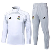Agasalho Real Madrid 2025/26 Cinza / Branco - Com Fecho