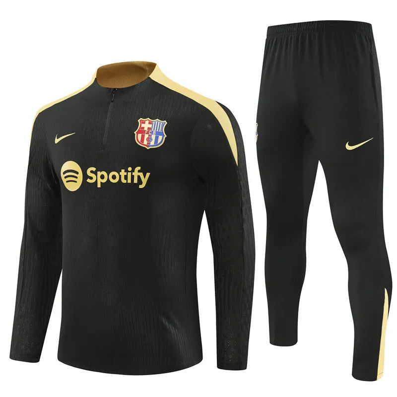 Agasalho Barcelona 2024/25 Preto & Dourado - Com Fecho