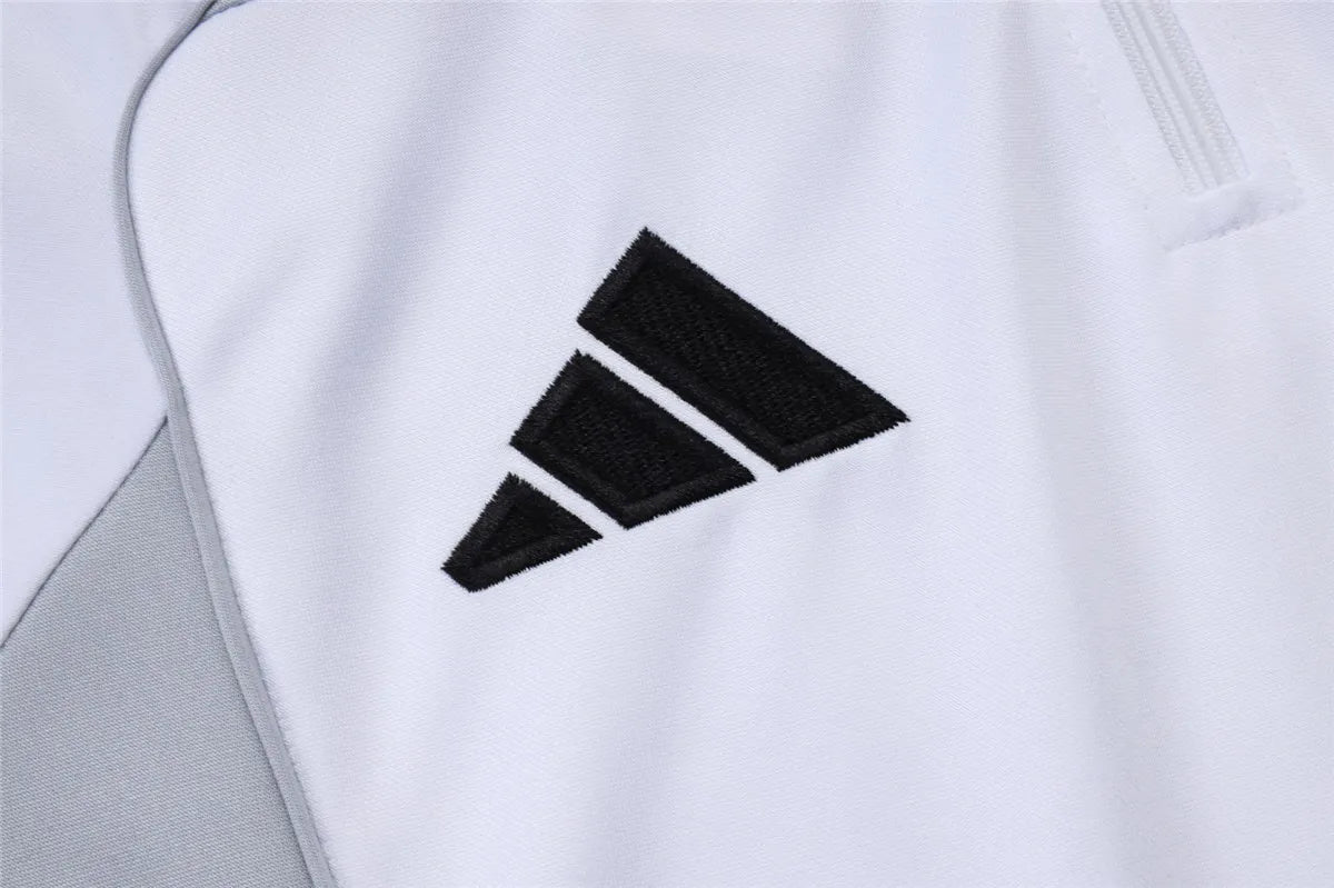 Agasalho Real Madrid 2025/26 Cinza / Branco - Com Fecho