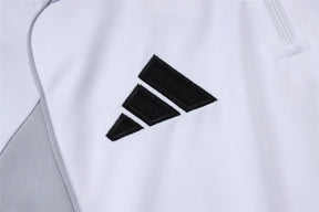 Agasalho Real Madrid 2025/26 Cinza / Branco - Com Fecho