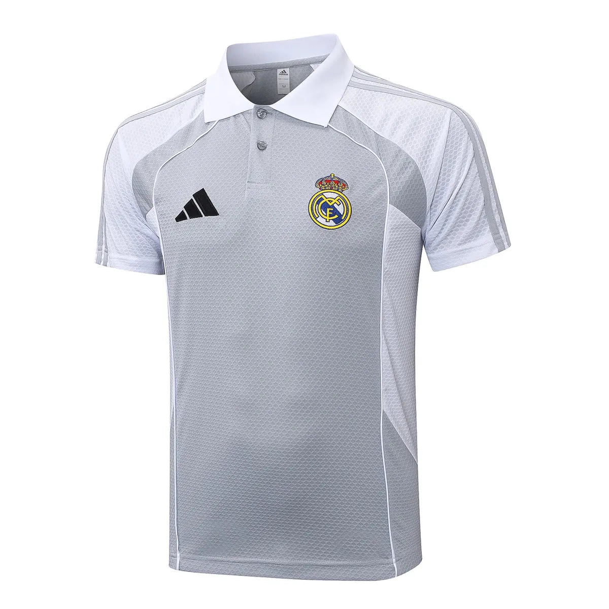 Camisa Real Madrid 2025/26 Edição Polo - Cinza Claro - Versão Torcedor
