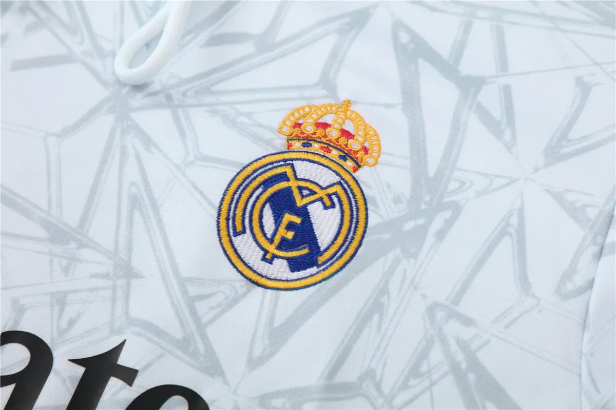 Agasalho Real Madrid 2025/26 Branco - Moletom Com Capuz