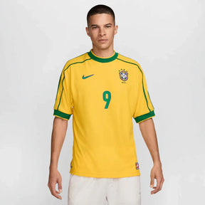 Camisa Brasil Home 1998/99 R0NALDO #9 - Versão Retrô