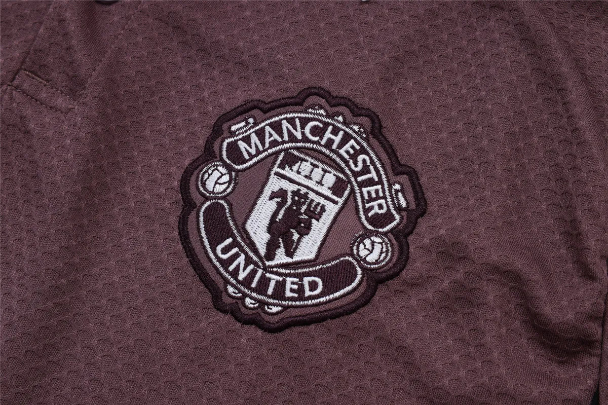 Camisa Manchester United 2025/26  Cinza Arroxeado - Edição Polo