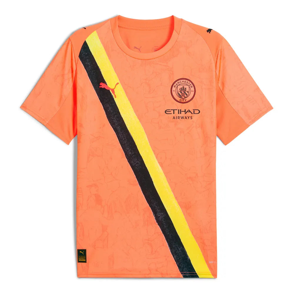 Camisa Manchester City 2025/26 Edição KidSuper Laranja - Versão Torcedor