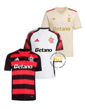 Combo Flamengo Home+Away+Third 2025/26 - Versão Torcedor