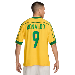 Camisa Brasil Home 1998/99 R0NALDO #9 - Versão Retrô