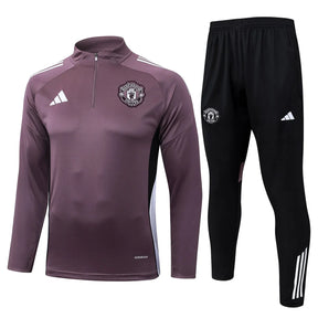 Agasalho Manchester United 2025/26 Cinza Arroxeado - Com Fecho