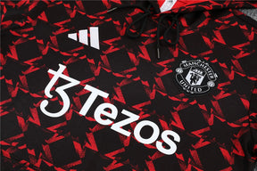 Agasalho Manchester United 2025/26 Vermelho / Preto - Moletom Com Capuz