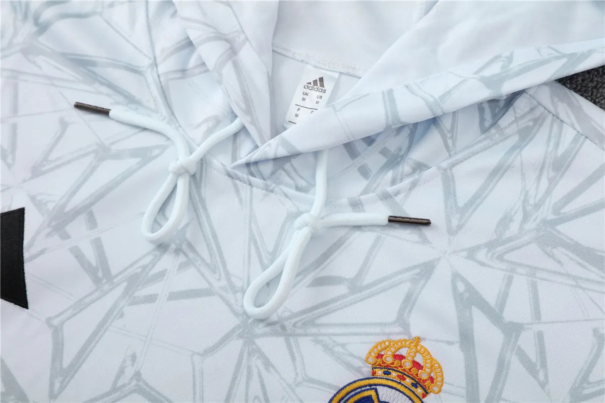Agasalho Real Madrid 2025/26 Branco - Moletom Com Capuz