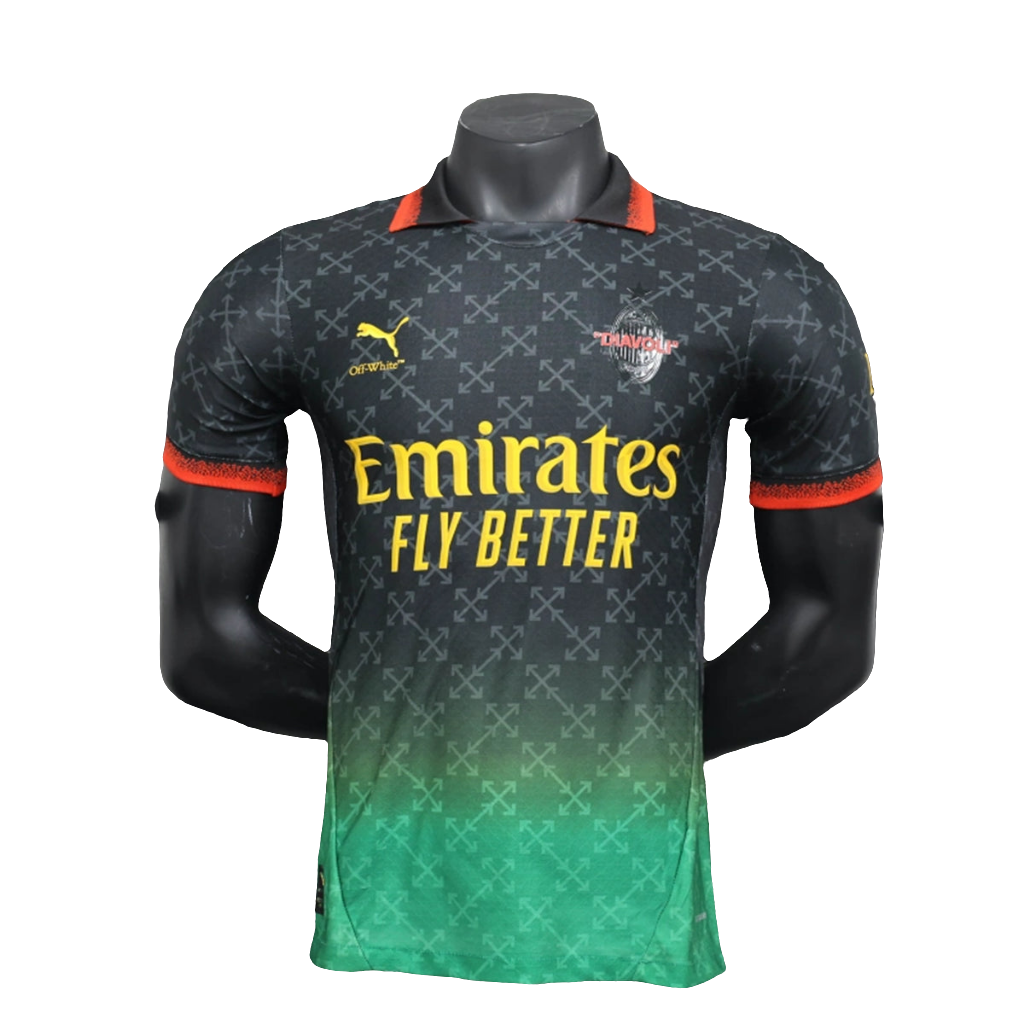 Camisa AC Milan 2024/25 Edição Comemorativa - Preto - Versão Jogador