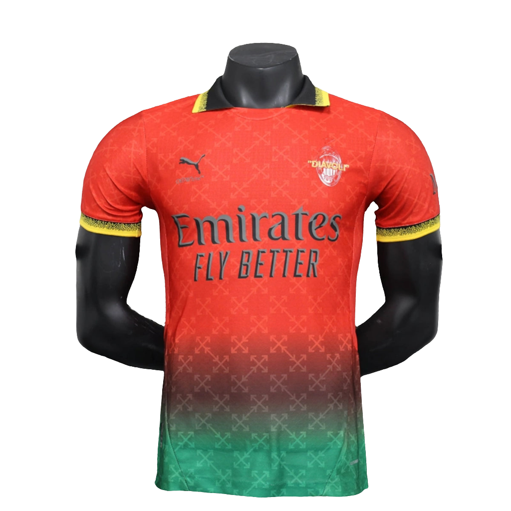 Camisa AC Milan 2024/25 Edição Comemorativa - Vermelho - Versão Jogador