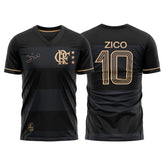 Camisa Flamengo Zico 1981 Preto e Ouro Retrô Masculina - Zico #1