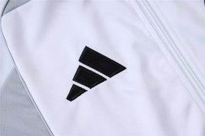 Agasalho Real Madrid 2025/26 Cinza / Branco - Com Ziper