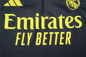 Agasalho Real Madrid 2025/26 Cinza / Amarelo - Com Fecho