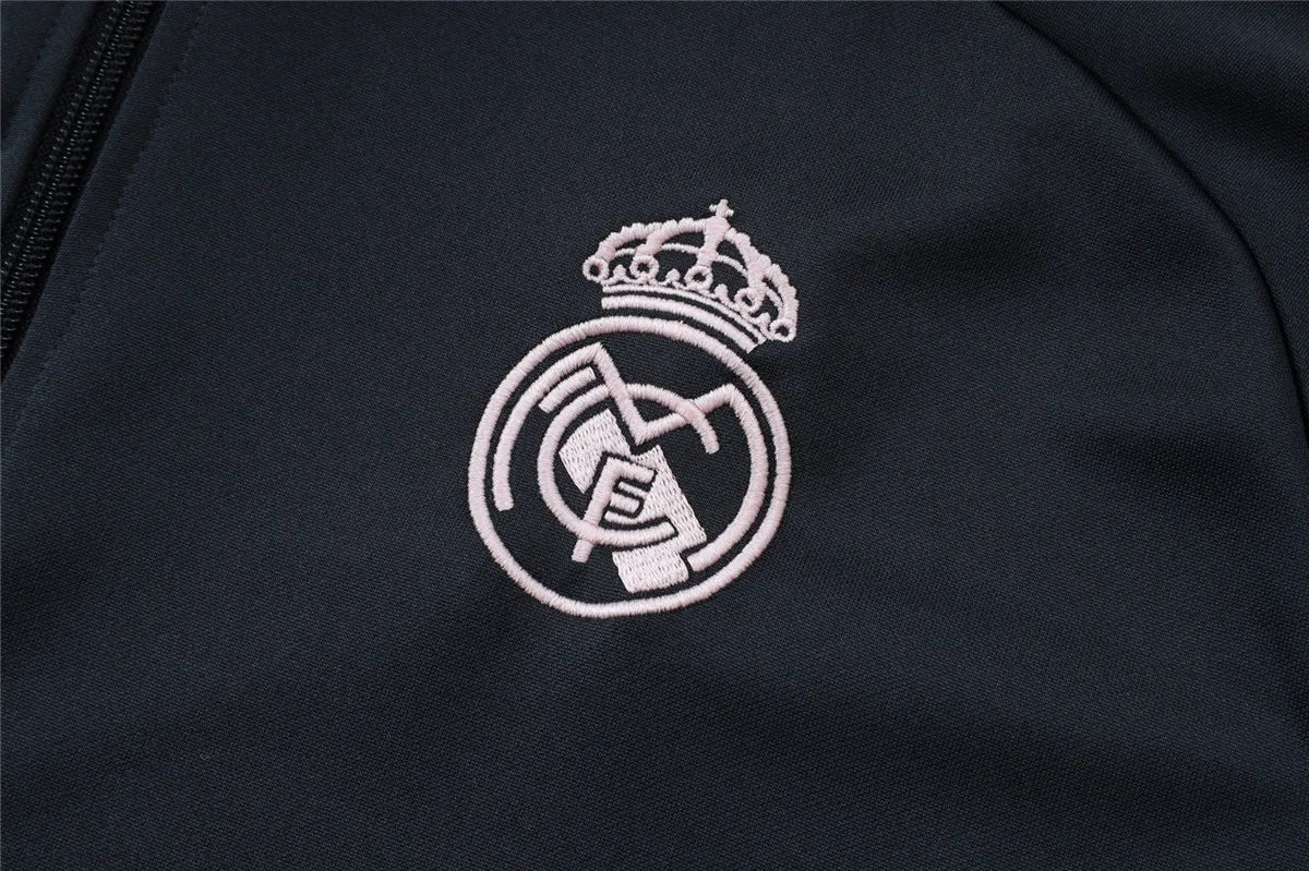 Agasalho Real Madrid 2025/26 Cinza Escuro - Com Ziper