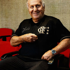 Camisa Flamengo Zico 1981 Preto e Ouro Retrô Masculina - Zico #1