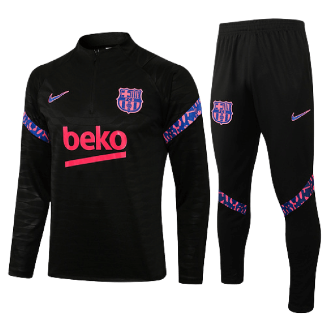 Agasalho Barcelona 21/22 Preta e Roxa - Com Fecho