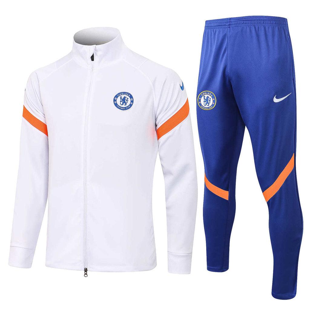 Agasalho Chelsea 21/22 Branco e Azul - Com Ziper