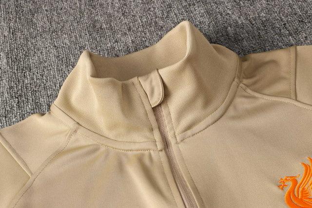 Agasalho Liverpool 21/22 Bege e Vermelho - Com Ziper