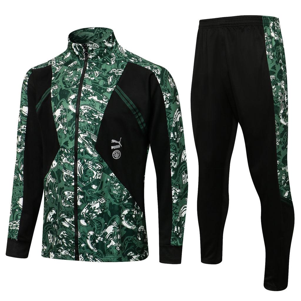 Agasalho Manchester City 21/22 Preta e Verde - Com Ziper