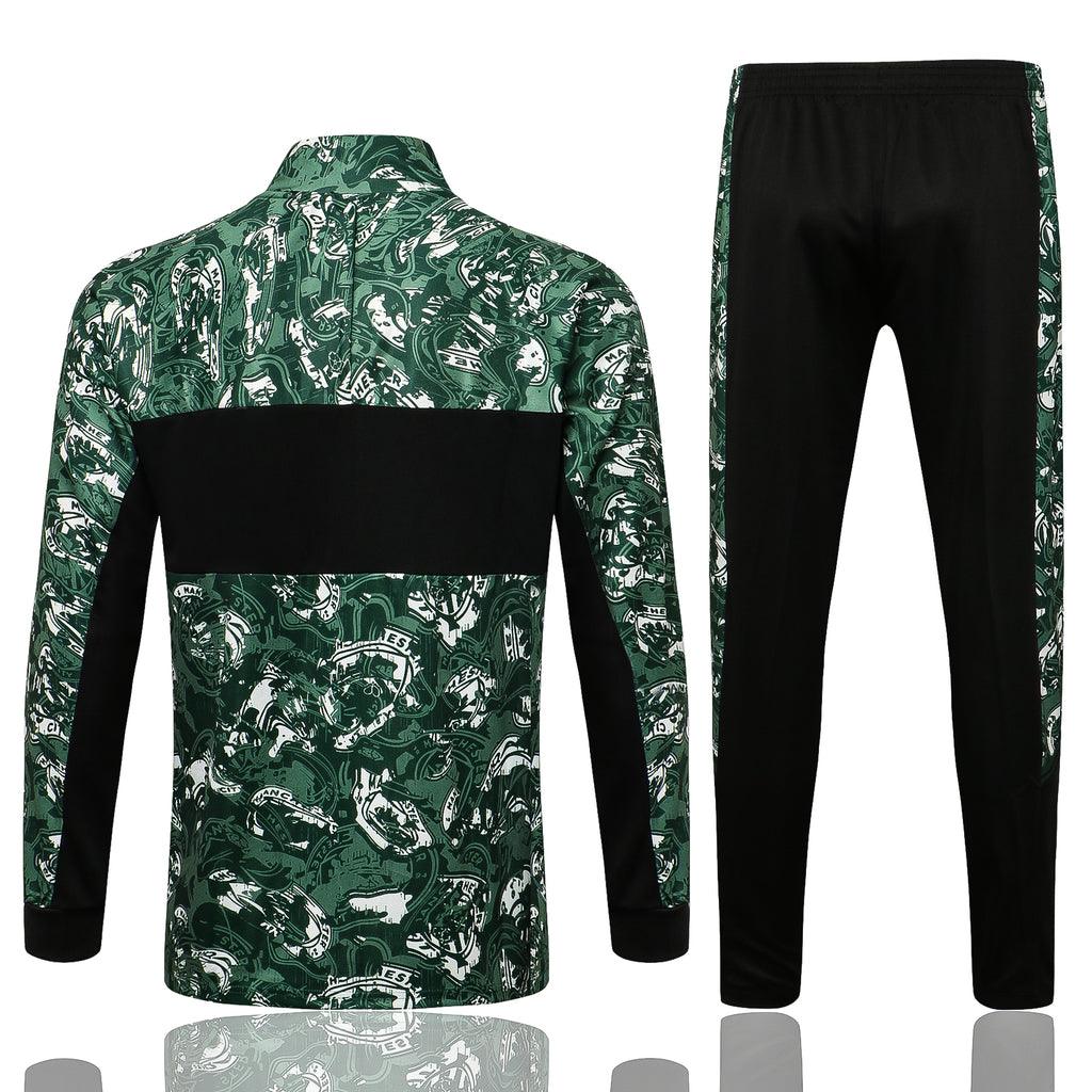 Agasalho Manchester City 21/22 Preta e Verde - Com Ziper