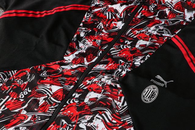 Agasalho Milan 21/22 Preta e Vermelha - Com Ziper