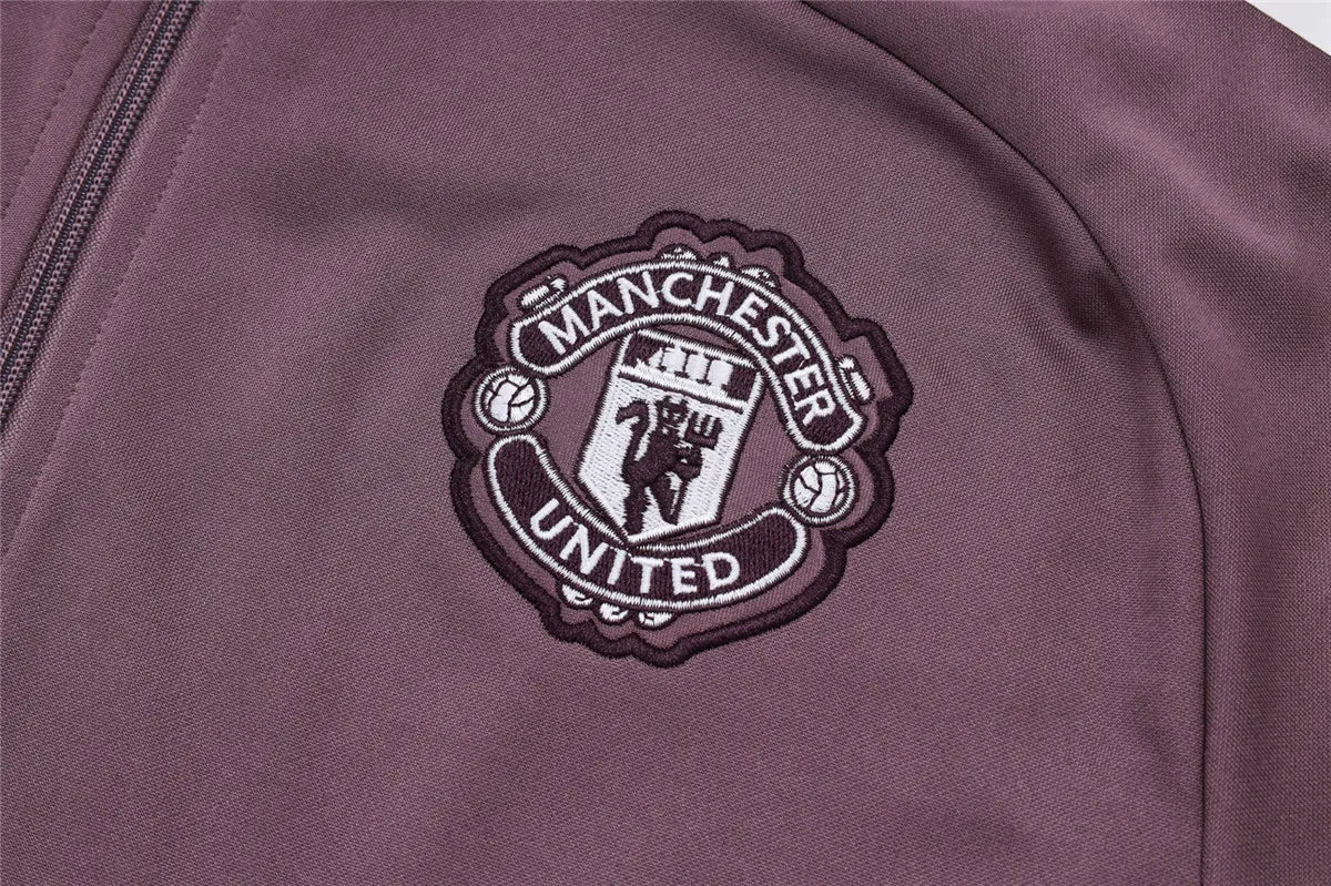 Agasalho Manchester United 2025/26 Cinza Arroxeado - Com Ziper