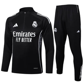 Agasalho Real Madrid 2025/26 Preto - Com Fecho