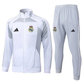 Agasalho Real Madrid 2025/26 Cinza / Branco - Com Ziper