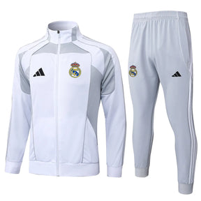 Agasalho Real Madrid 2025/26 Cinza / Branco - Com Ziper