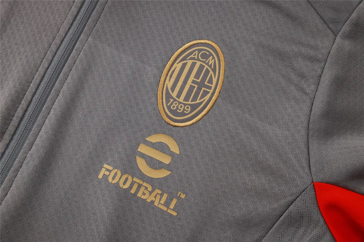 Agasalho AC Milan 2025/26 Cinza Com Ziper