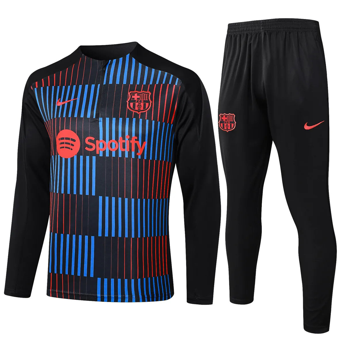 Agasalho Barcelona 2024/25 Preto Listrado- Com Fecho