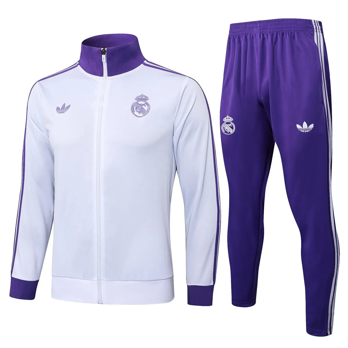 Agasalho Real Madrid 2025/26 Branco / Roxo - Com Ziper