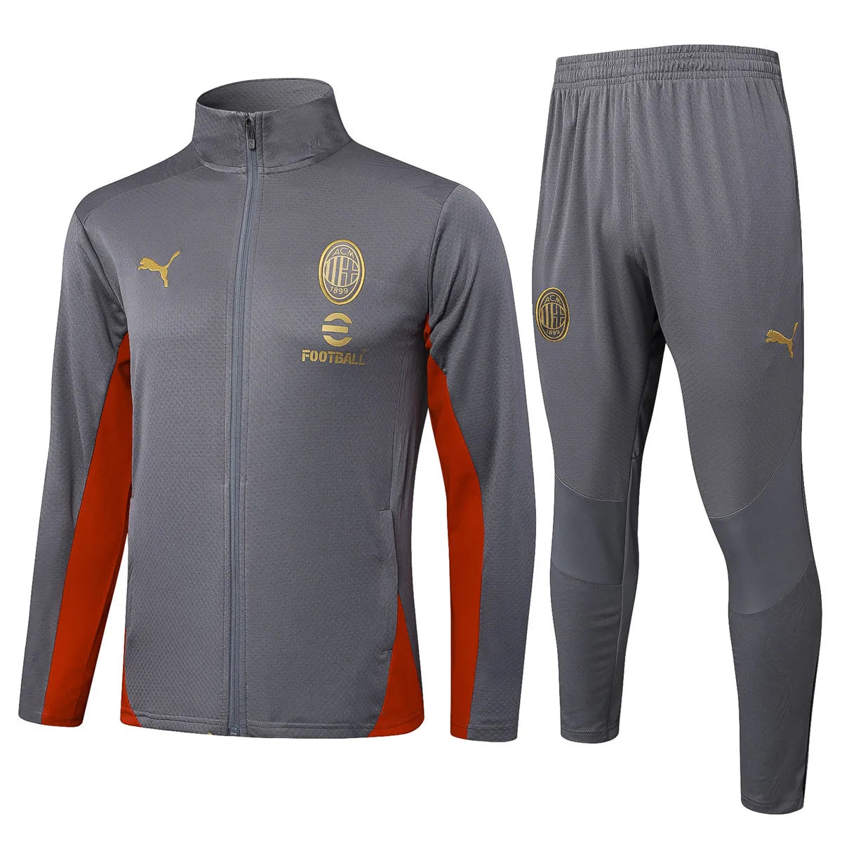 Agasalho AC Milan 2025/26 Cinza Com Ziper