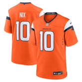 Bo Nix #10 Denver Broncos - NFL Game Jersey - Laranja
