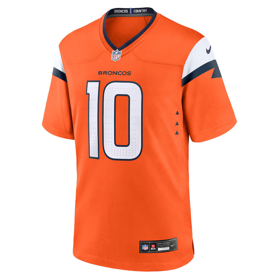 Bo Nix #10 Denver Broncos - NFL Game Jersey - Laranja