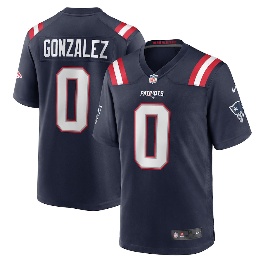 Christian Gonzalez #0 New England Patriots NFL Game Jersey - Azul
